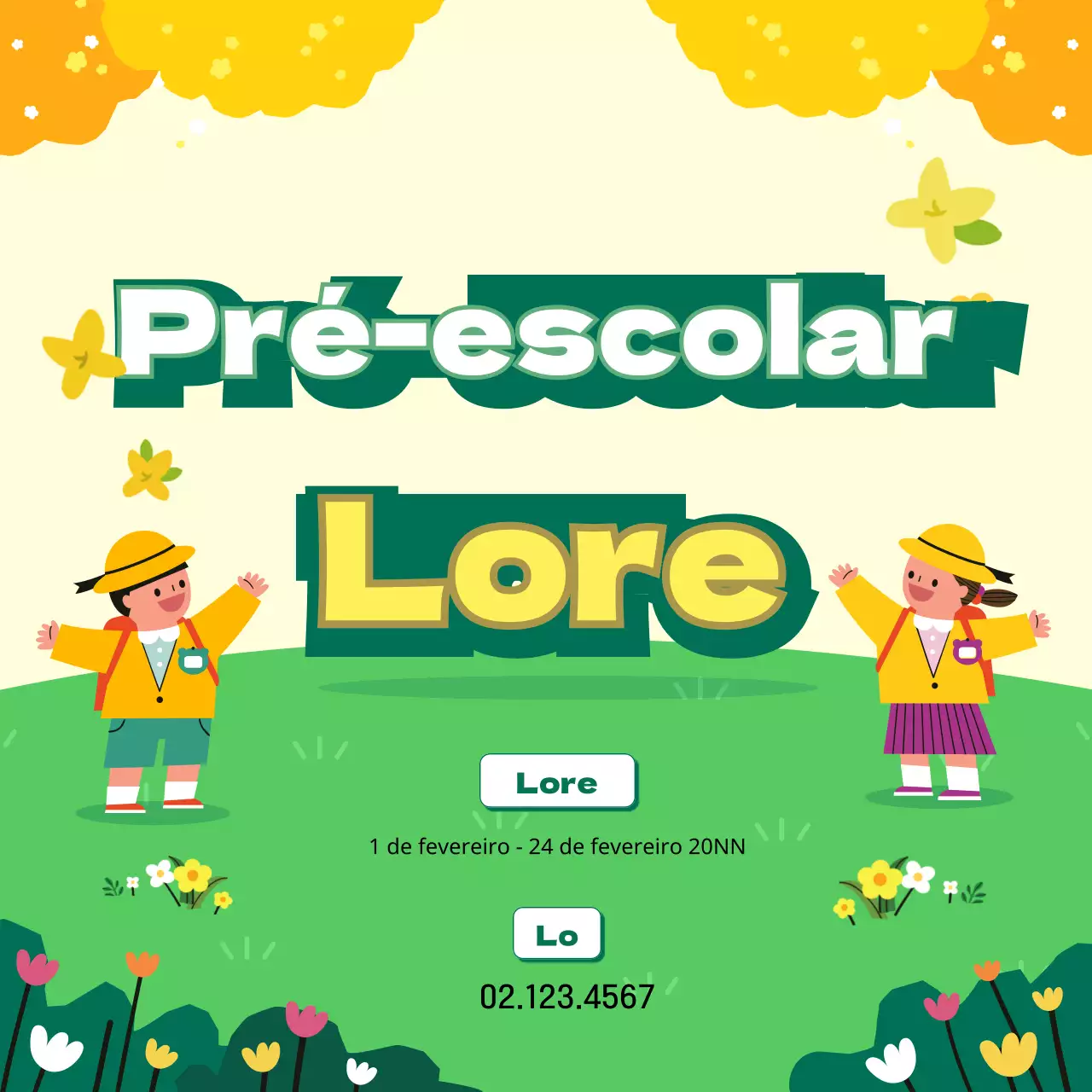 primavera ilustração recrutamento pré-escolar design