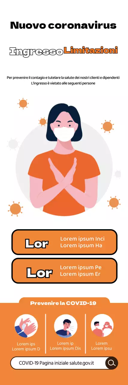 Arancione Bianco COVID-19 restrizioni per gli esterni