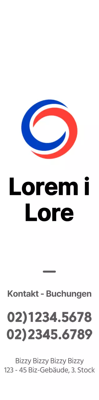 Einfaches, symbolisches Logo in Rot und Blau zur Information und Förderung von Informationen über die Wirtschaftsprüfungsgesellschaft