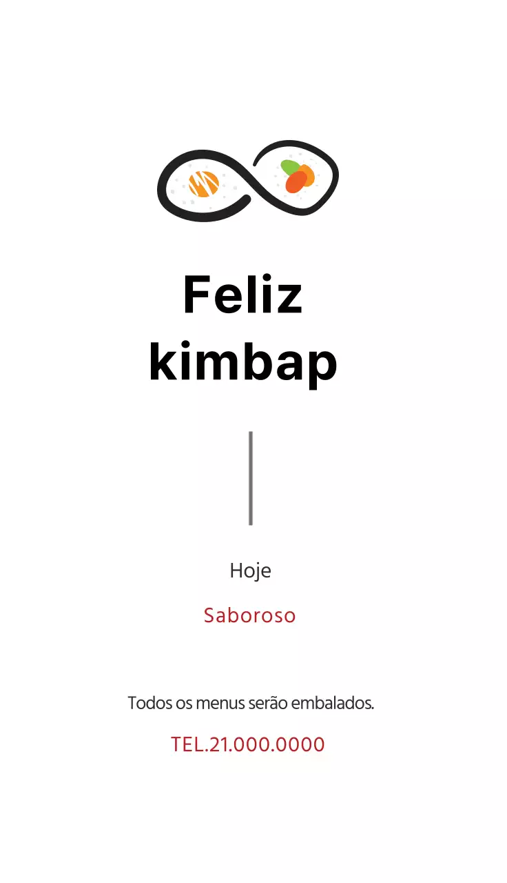 Ilustração branca de um restaurante de kimbap