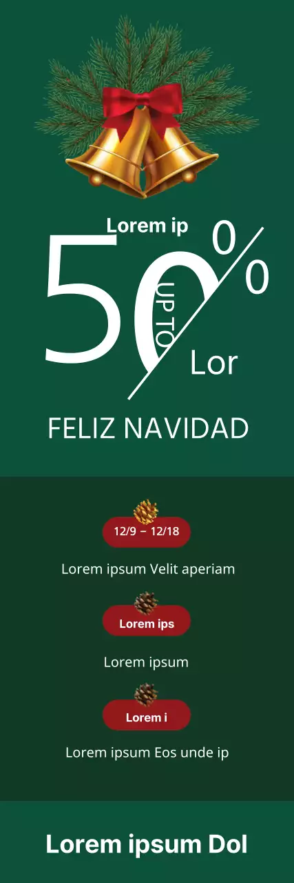 Promocione una venta navideña con ilustraciones verdes