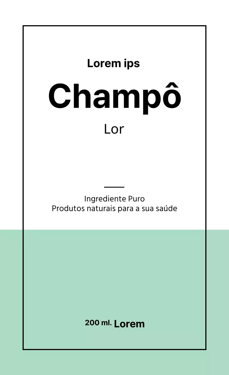 Rótulo simples de produto de beleza com linhas verdes claras
