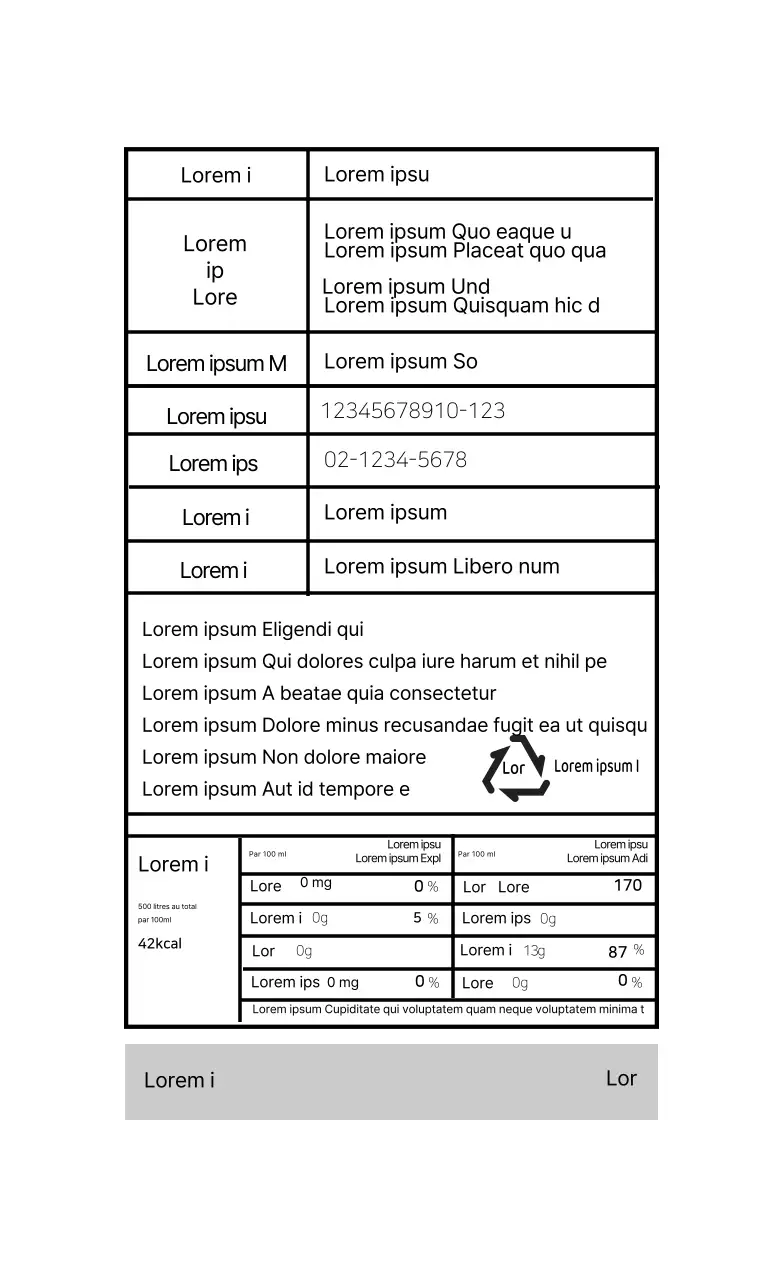 Étiquette alimentaire simple à ligne blanche