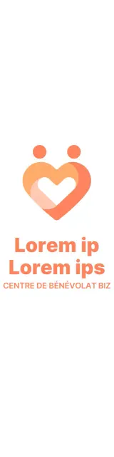 Symbole simple en forme de cœur style logo en orange et jaune vif Sensibilisation et promotion des centres de volontariat