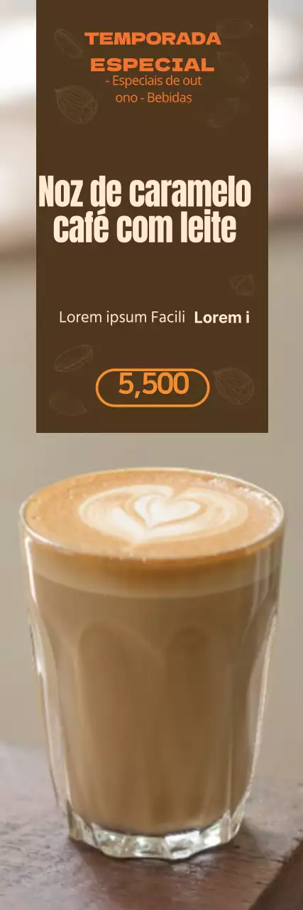 Promova o menu de outono do seu café com um calor castanho