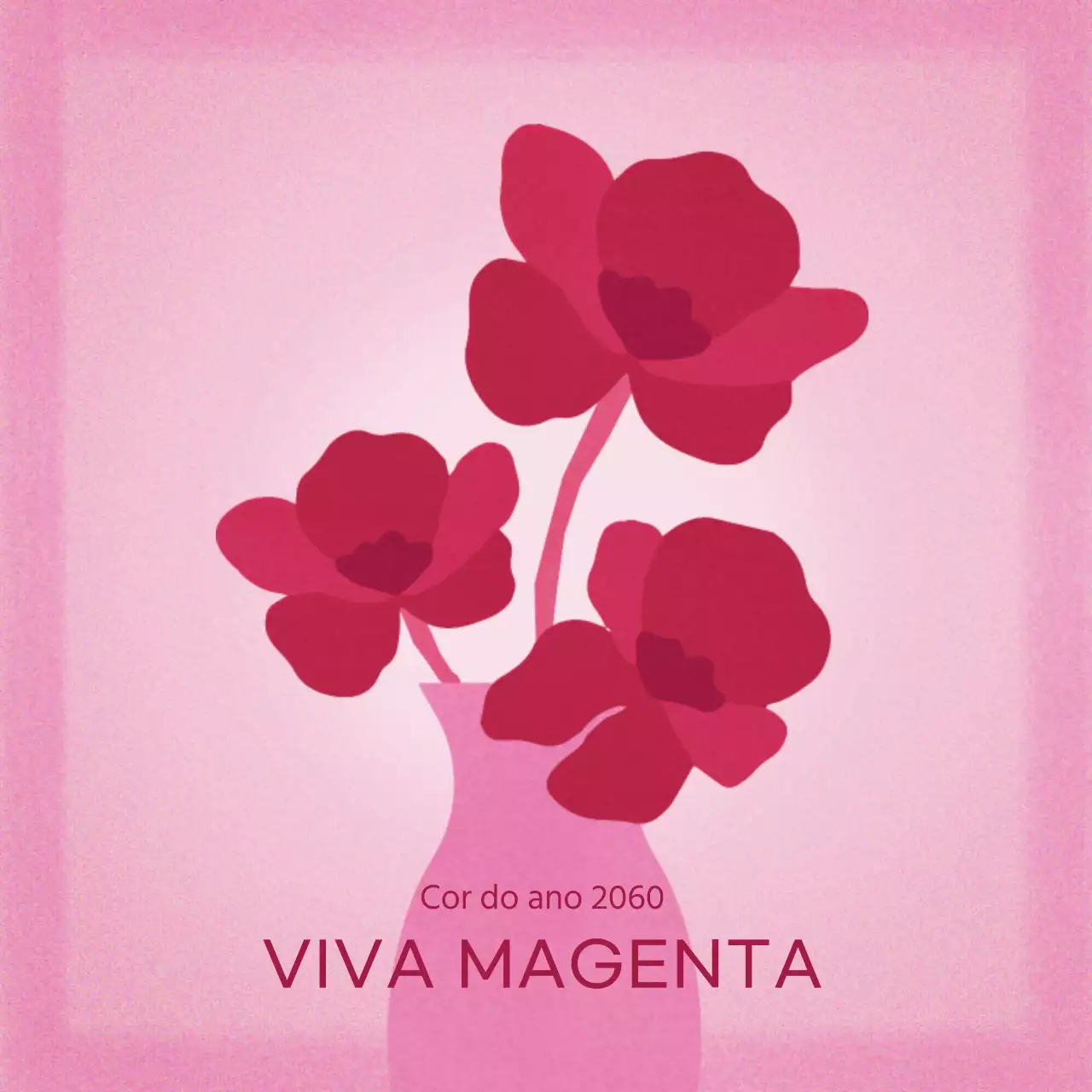 Imagem de apresentação da cor do ano Viva Magenta com fundo cor-de-rosa