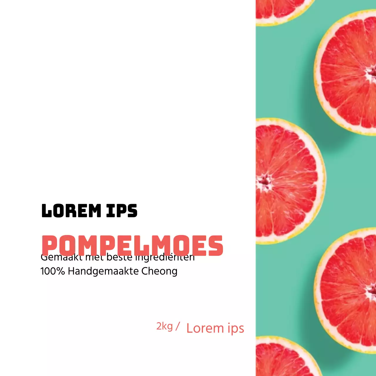 Grapefruit zelfgemaakte frisdrank label