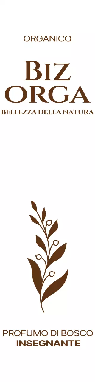 Per promuovere i cosmetici biologici con una semplice illustrazione in marrone scuro.