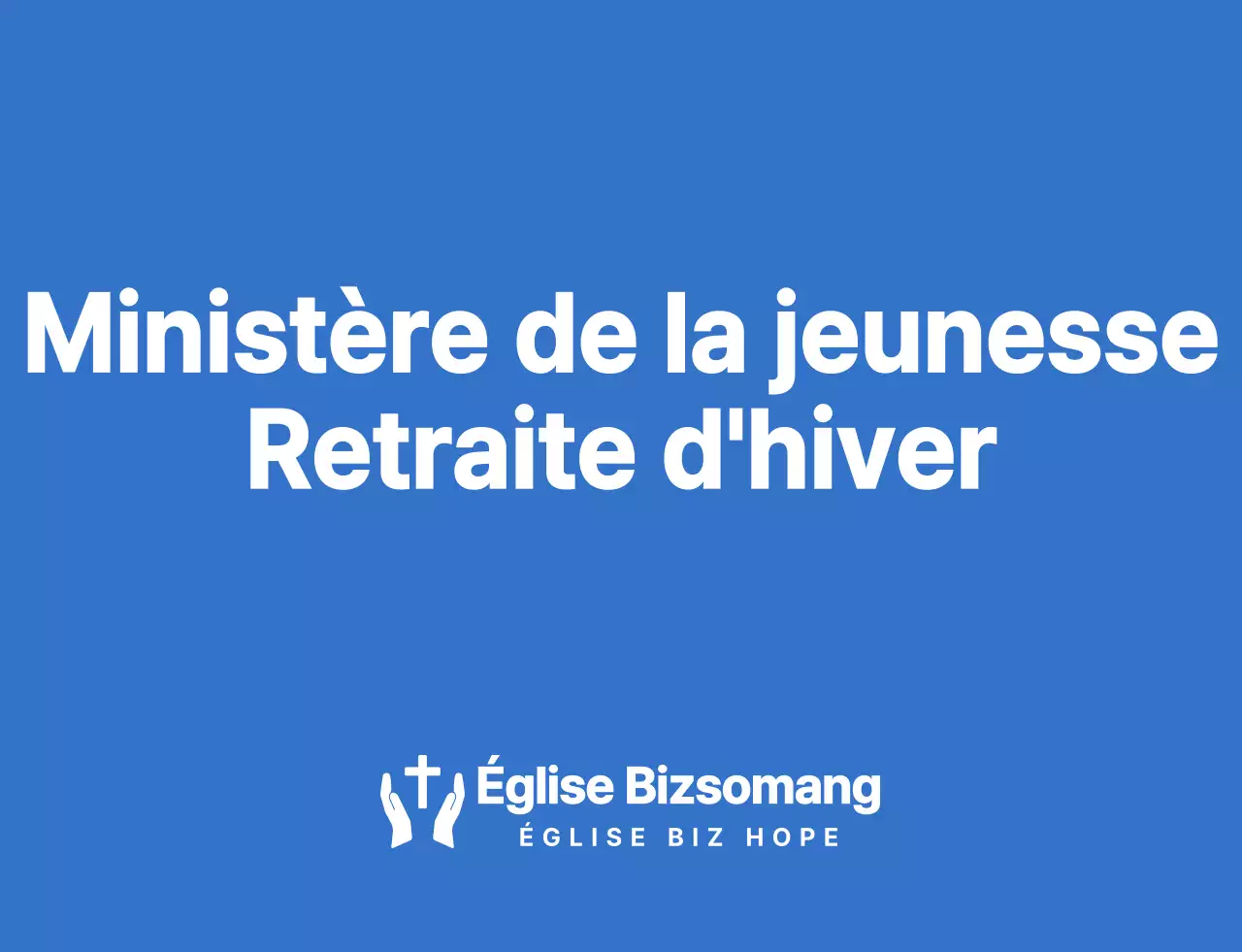 T-shirt de l'équipe de la retraite d'hiver de l'église en bleu et blanc.