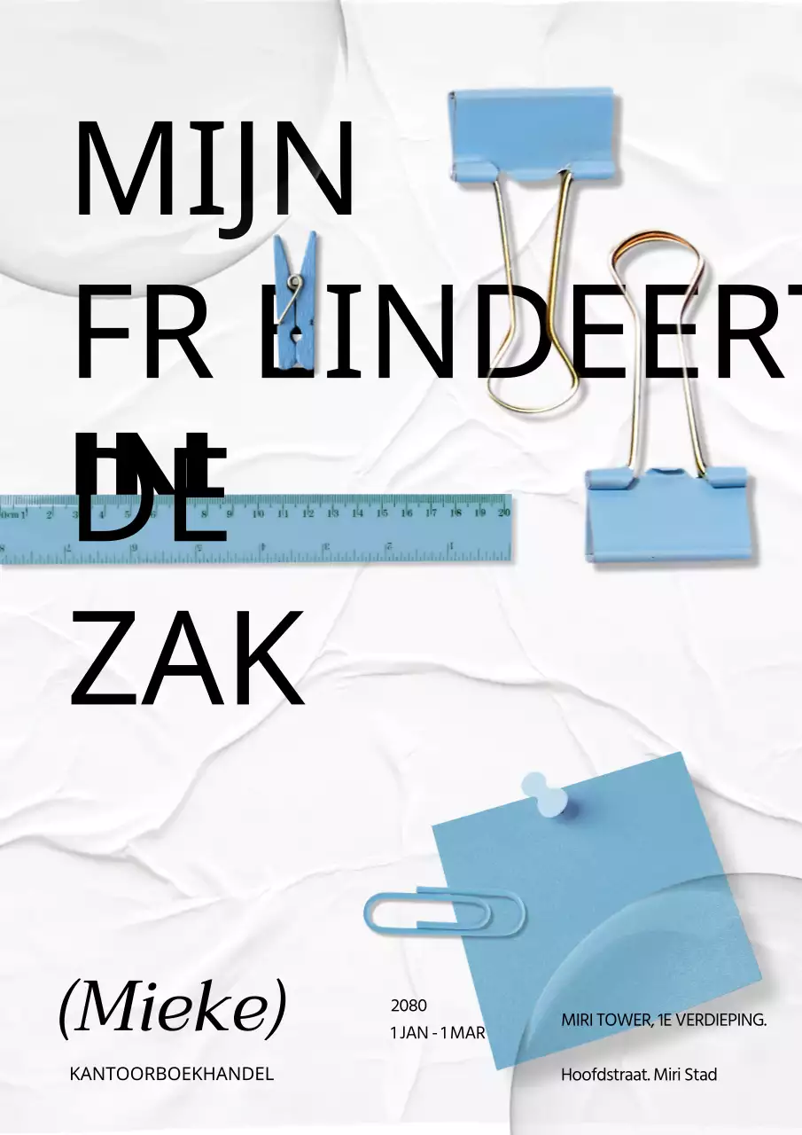 Artwork briefpapier winkelgids met lichtblauwe moderne tekst concept