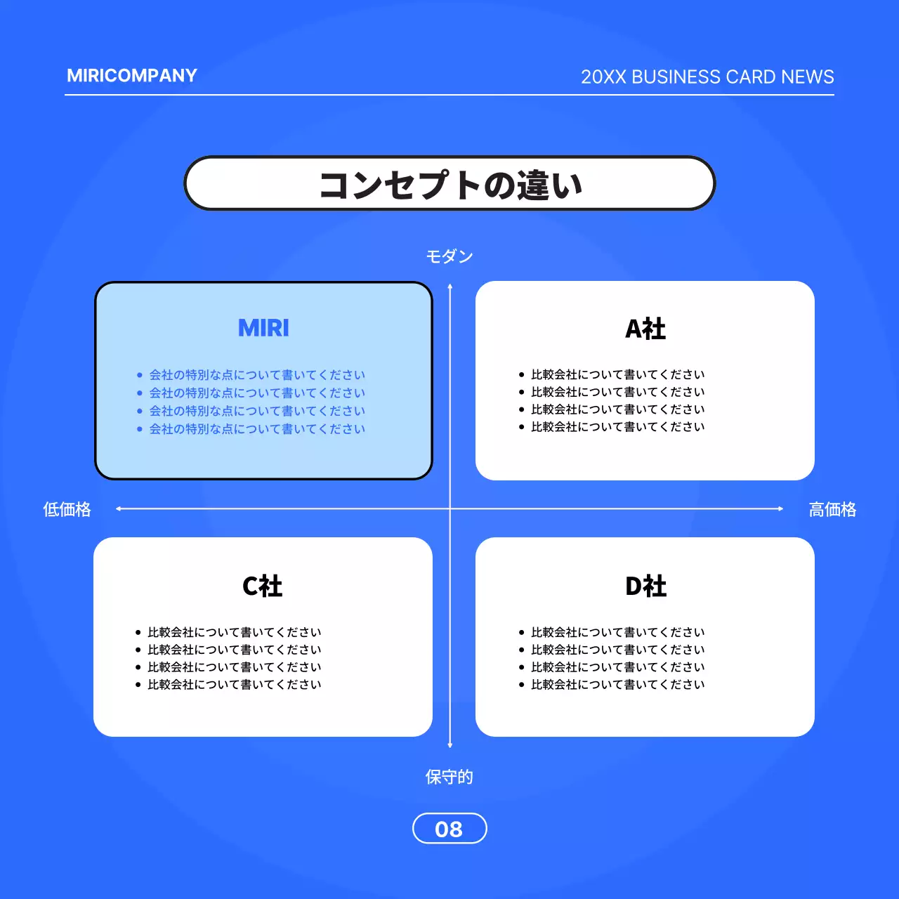 青 モダン ビジネス 企画書 Instagram カルーセル