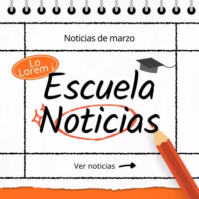 Noticias escolares semanales con un concepto de calendario naranja