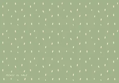 Un design semplice con punti verdi e gialli.