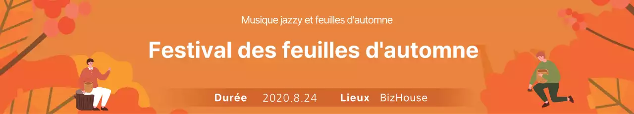 L'illustration orange promeut le festival des feuilles d'automne