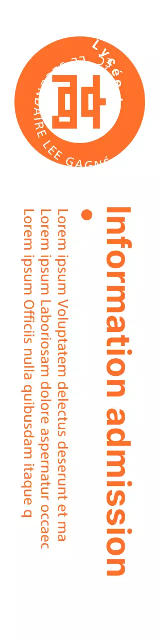 Un style de logo ambre épuré, orange et blanc, pour les annonces et les promotions de prospectus d'écoles secondaires.