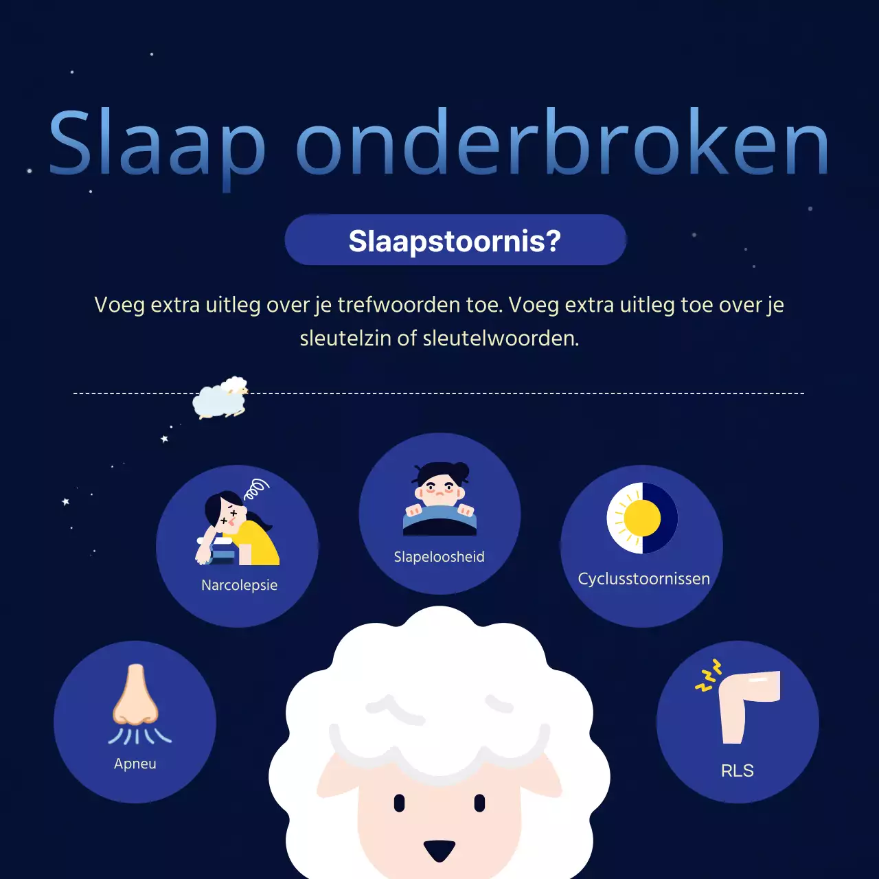 Donkere, dromerige nachten van marineblauw en paars ongewenste gasten Diagnose van slapeloosheid