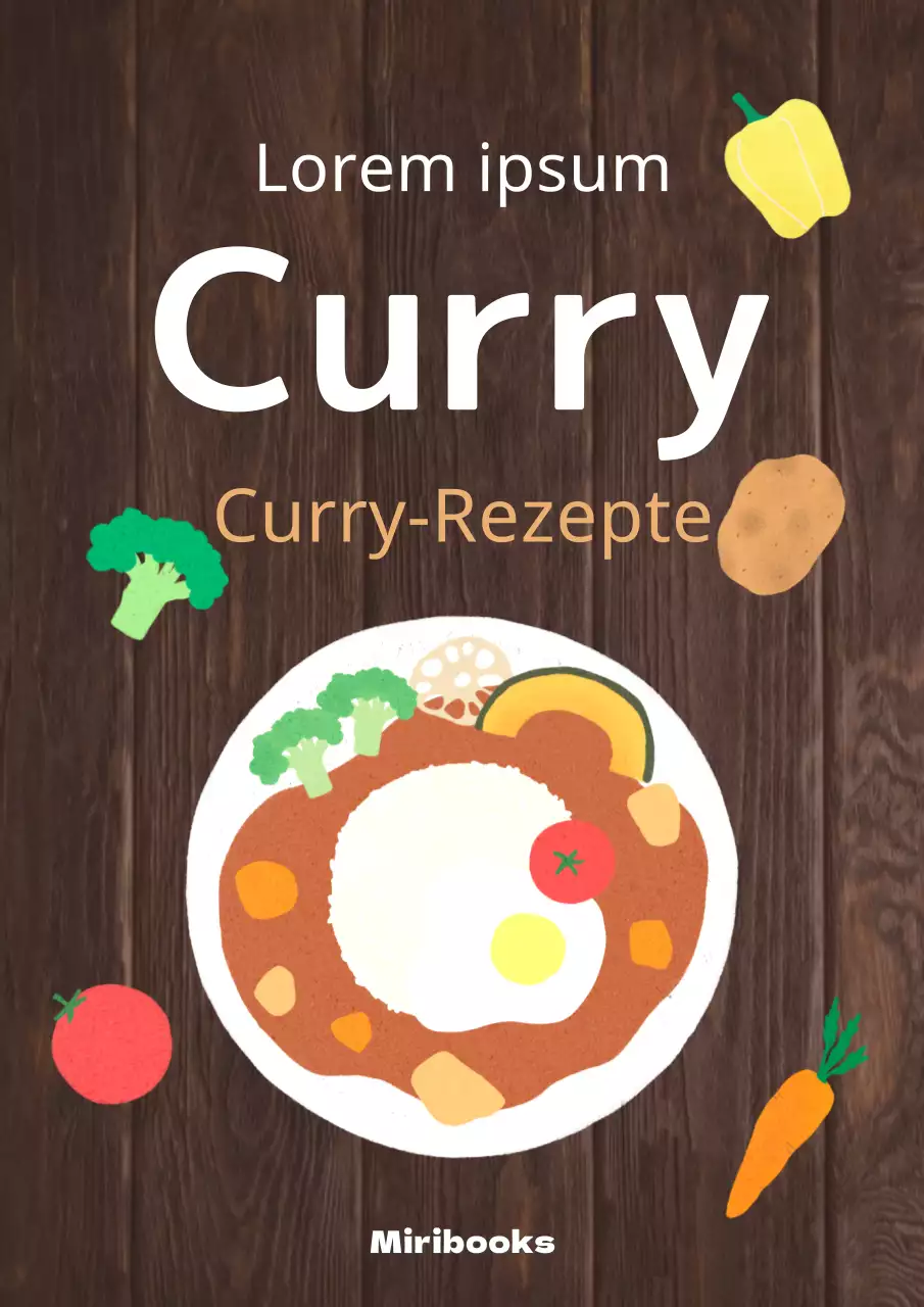 Brown-Thema niedlichen Konzept Illustration Curry Rezept
