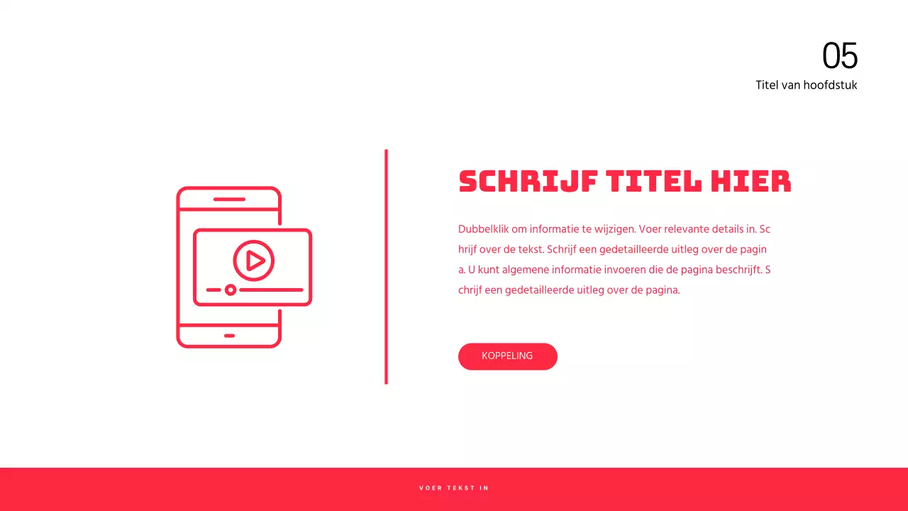 Discussiepresentatie van tekstmarkering en fotolay-out in rood