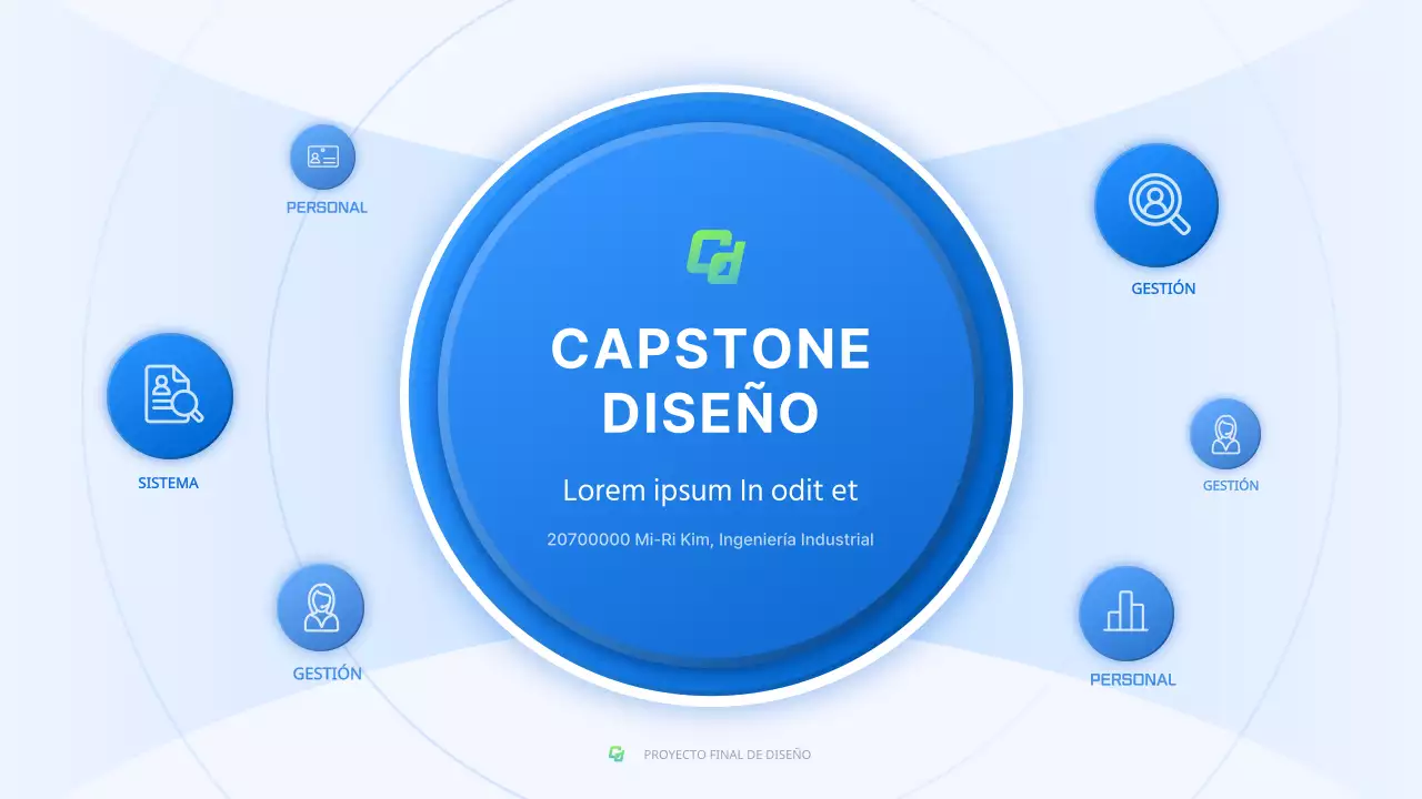 Desafío de ciencia e ingeniería con el concepto de forma tridimensional azul