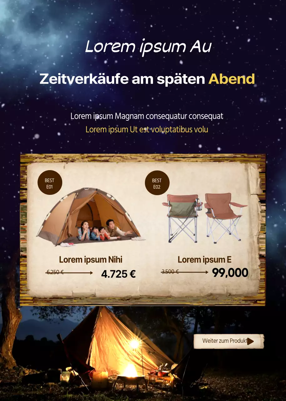 Spätes Sonderangebot für blaue und braune Campingausrüstung