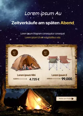 Spätes Sonderangebot für blaue und braune Campingausrüstung