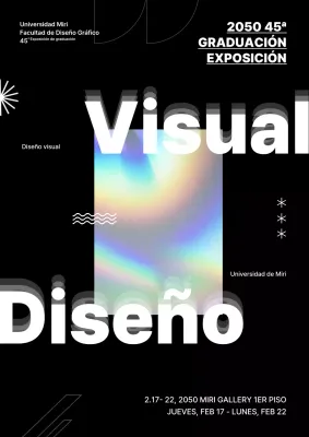 Imagen holográfica con fondo negro Exposición de graduación