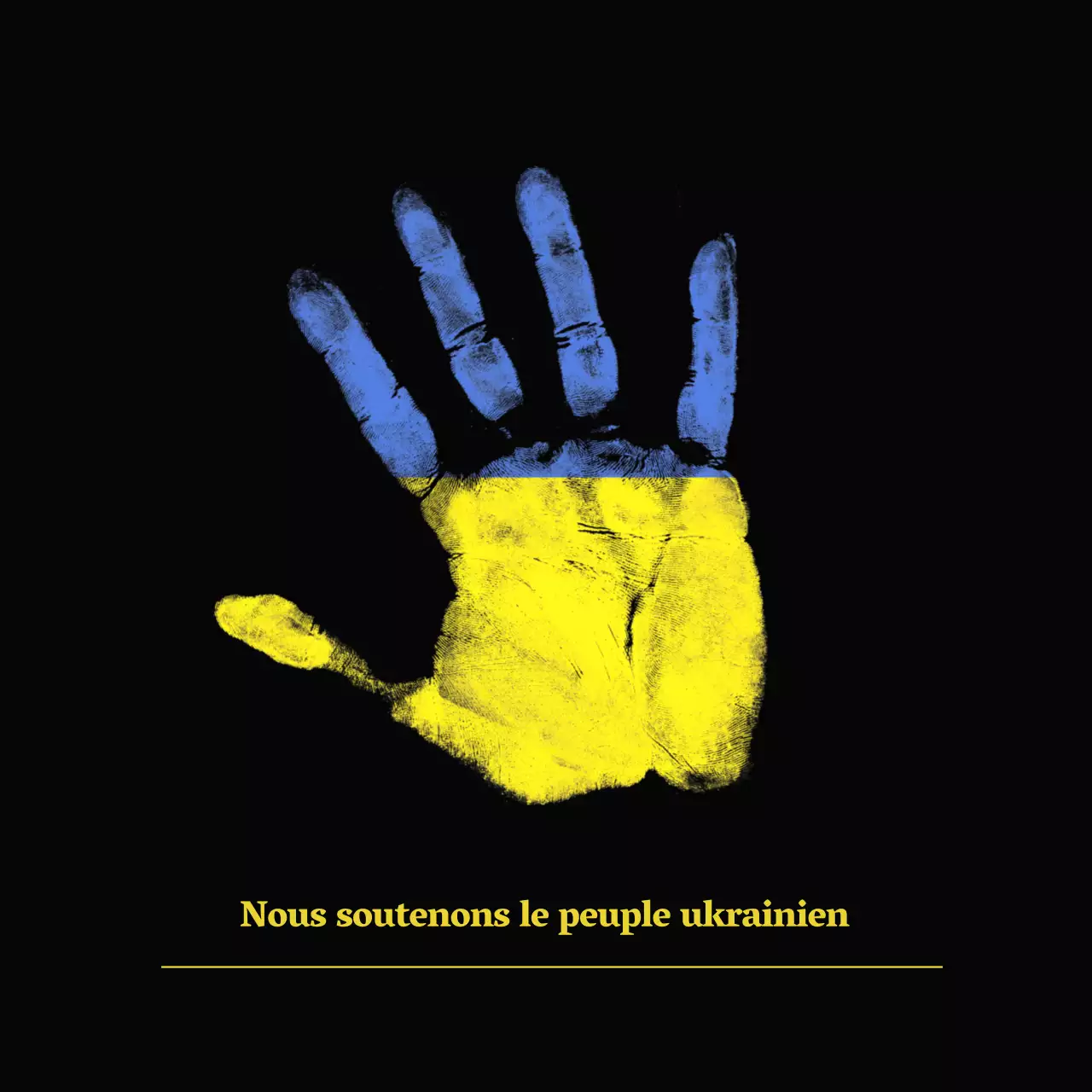 Messages bleus et jaunes pour la paix dans la guerre en Ukraine