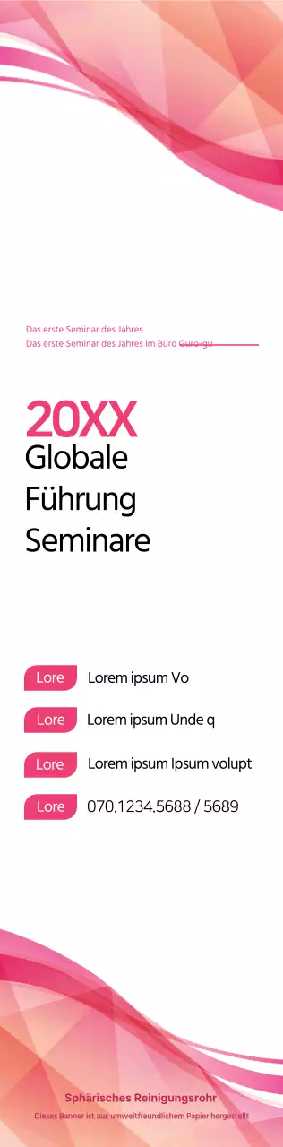 Rosa und Schwarz für eine Seminarankündigung im einfachen Stil