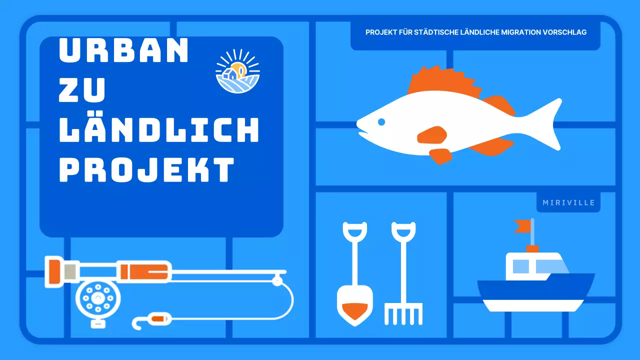 Hellblaue niedliche Spielzeug-Stil Bauerndorf Geschäftsvorschlag
