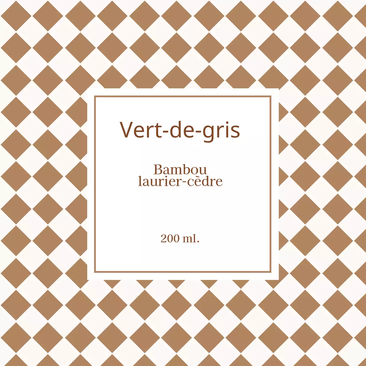 Etiquette de diffuseur à carreaux bruns