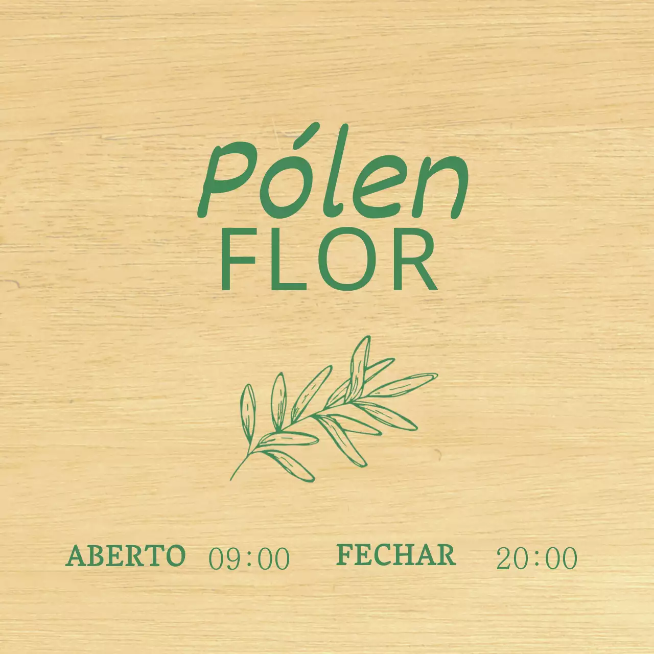 Desenho de florista com ilustrações botânicas verdes esboçadas à mão