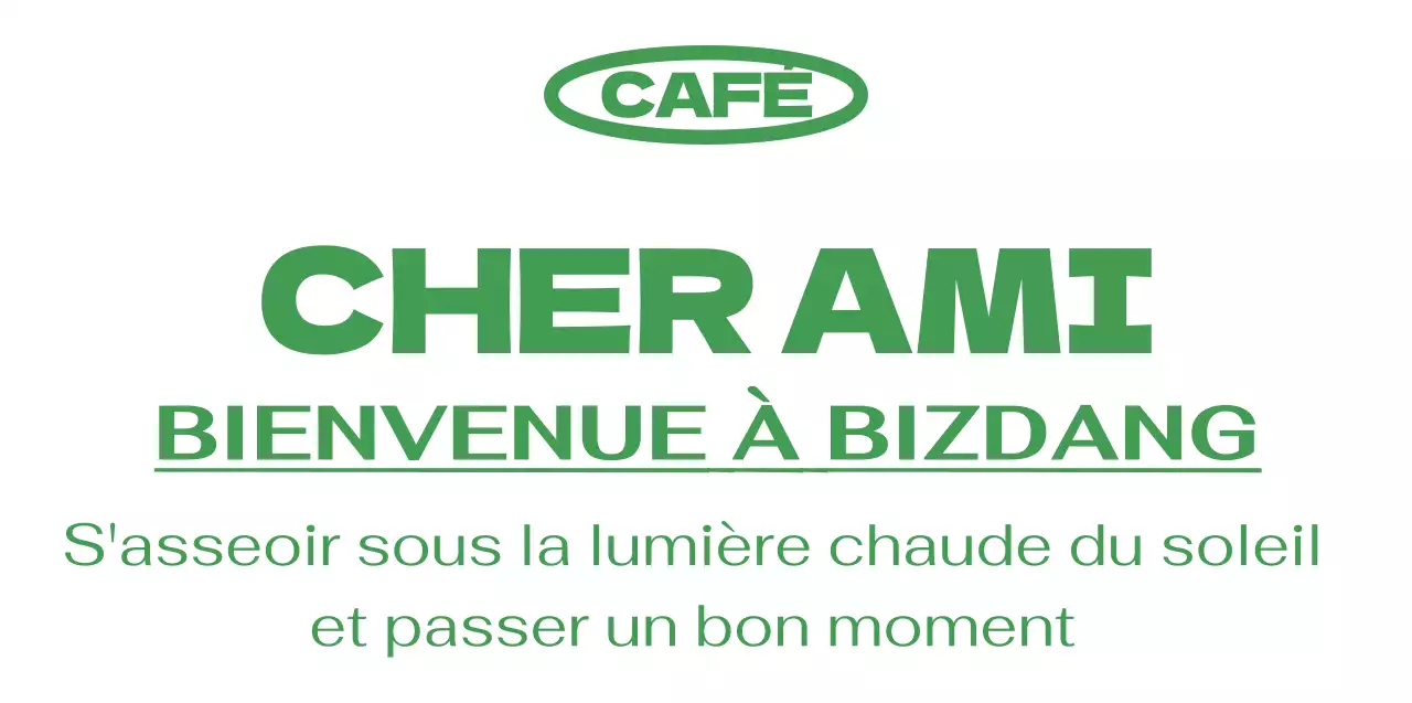 Style textuel vert, simple et branché pour les promotions et les marchandises des cafés