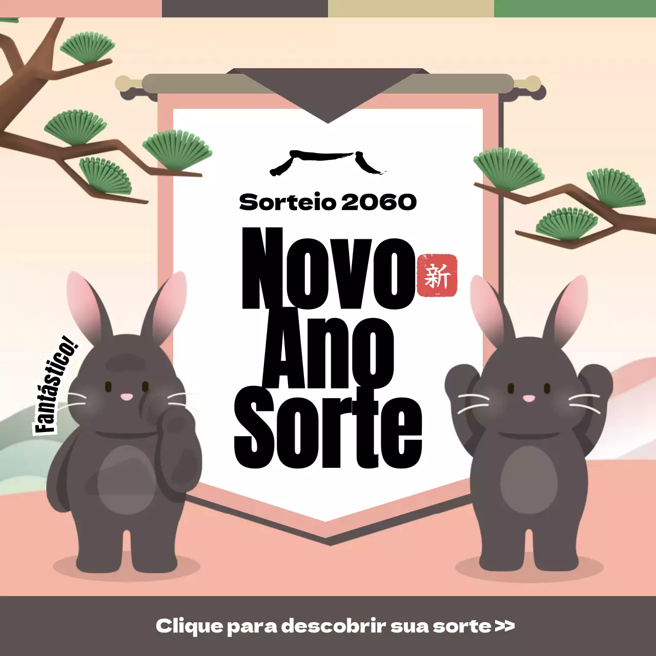 Um conceito giro com um tom rosa vivo Veja a sua sorte para a passagem de ano