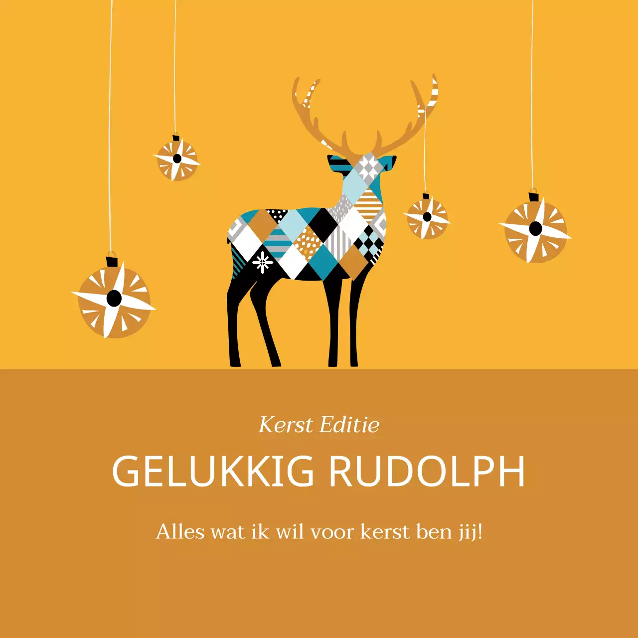 Gele geïllustreerde kerstcadeaulabels