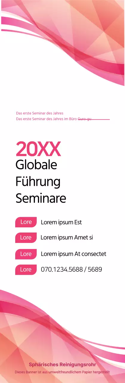 Rosa und Schwarz für eine Seminarankündigung im einfachen Stil