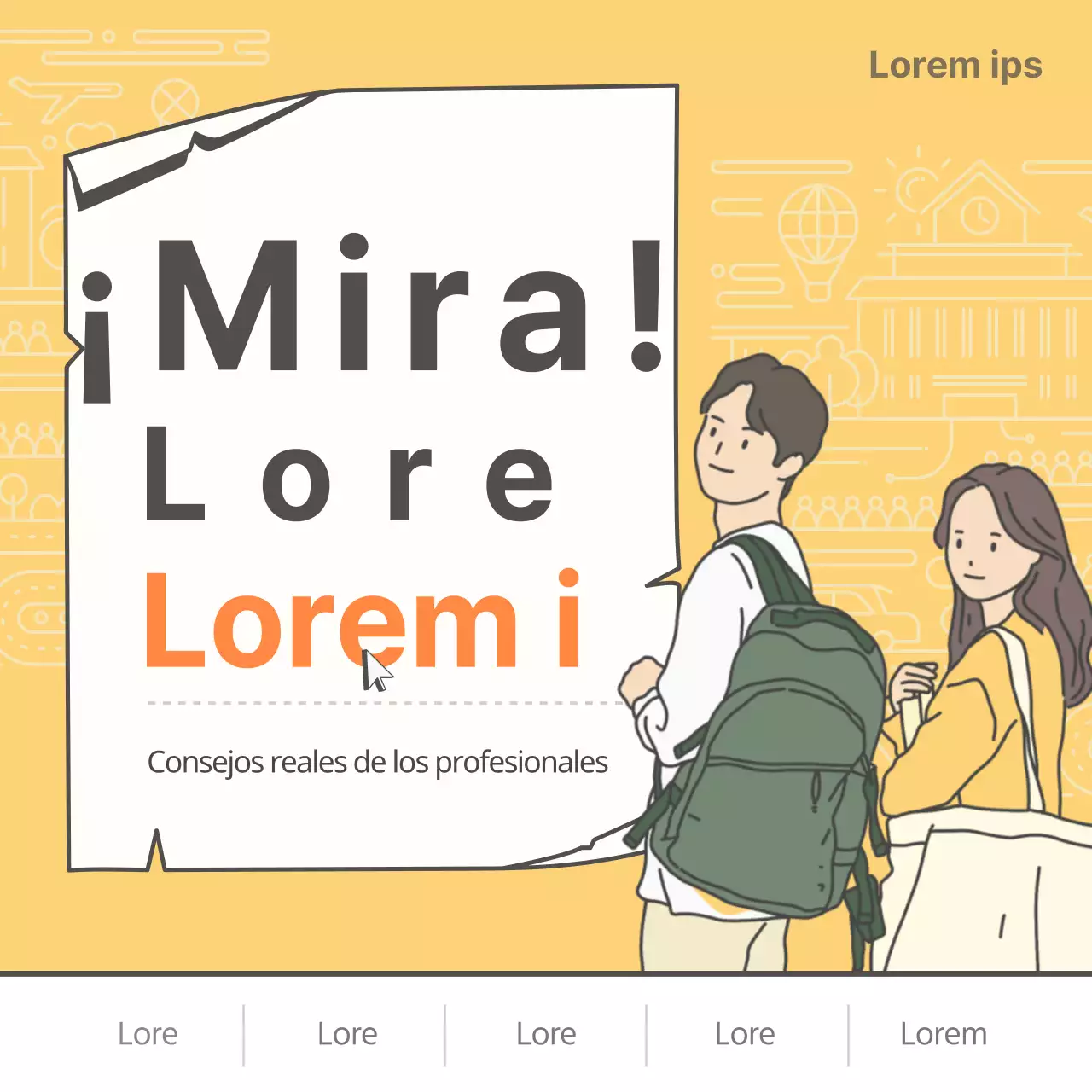 Tarjeta amarilla de consejos escolaresDiseño de noticias