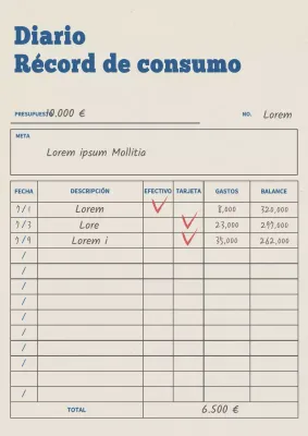 Cuaderno de bolsillo sencillo de papel kraft azul documento presupuestario