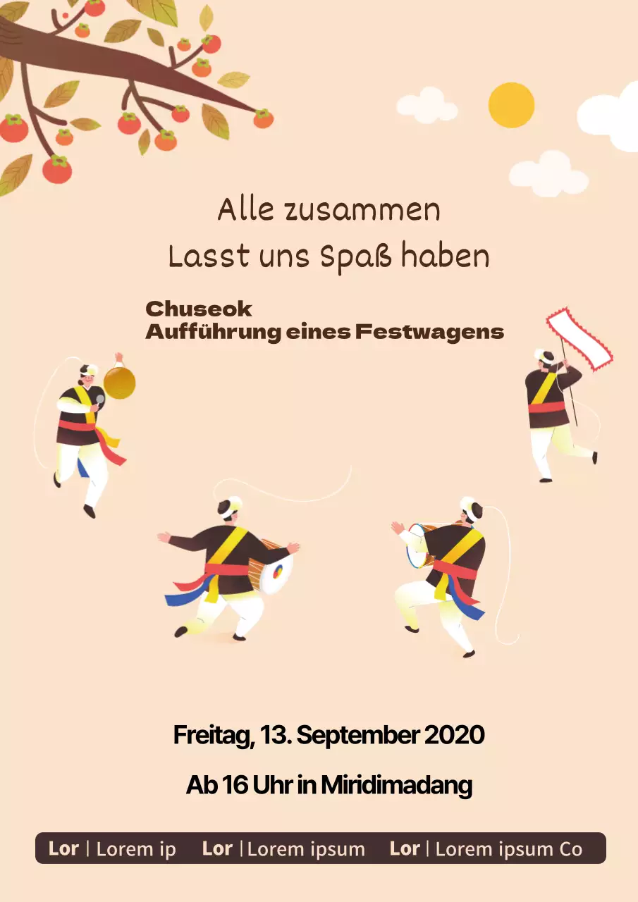 Niedliche Frühling Pep Rallye Werbeplakat in hellblau und rosa