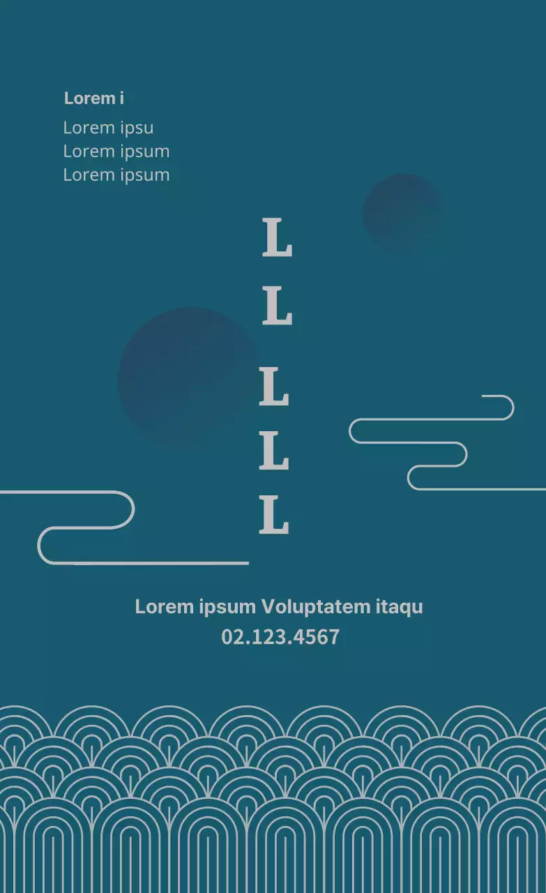 Blauwe traditionele oosterse geneeskunde kliniek reclame label