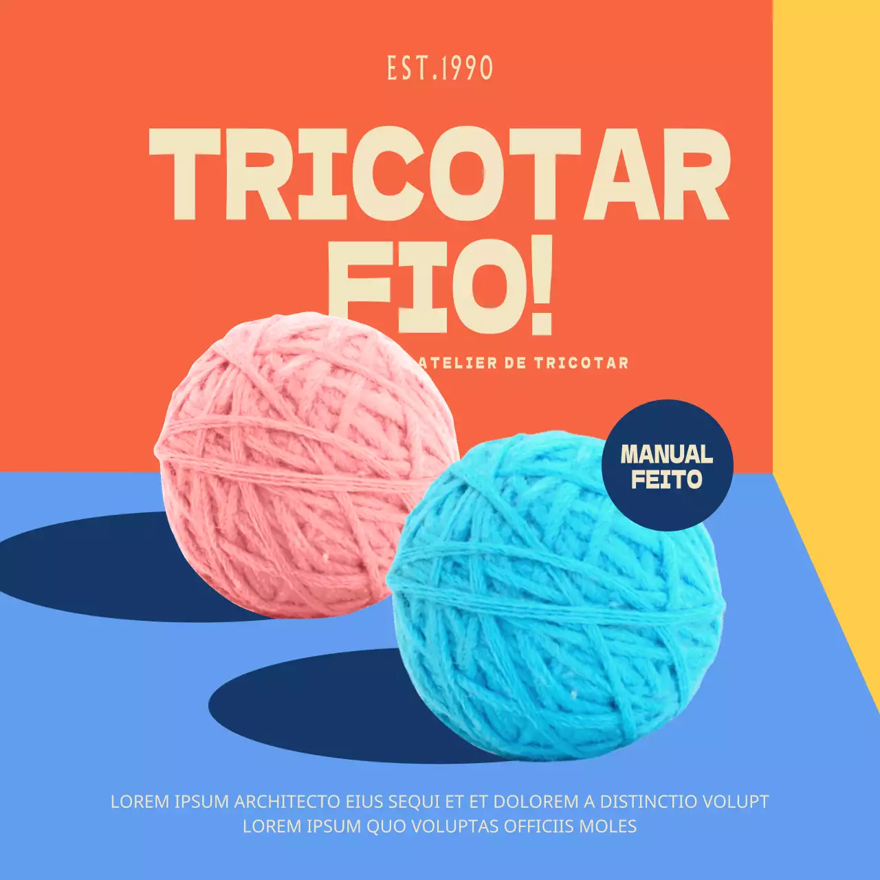 Fios de tricô coloridos feitos à mão em stock