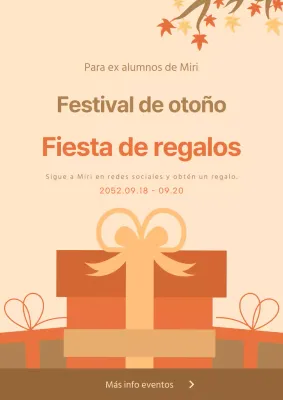 Regalo del Festival de Otoño de la Universidad en marrón y coral