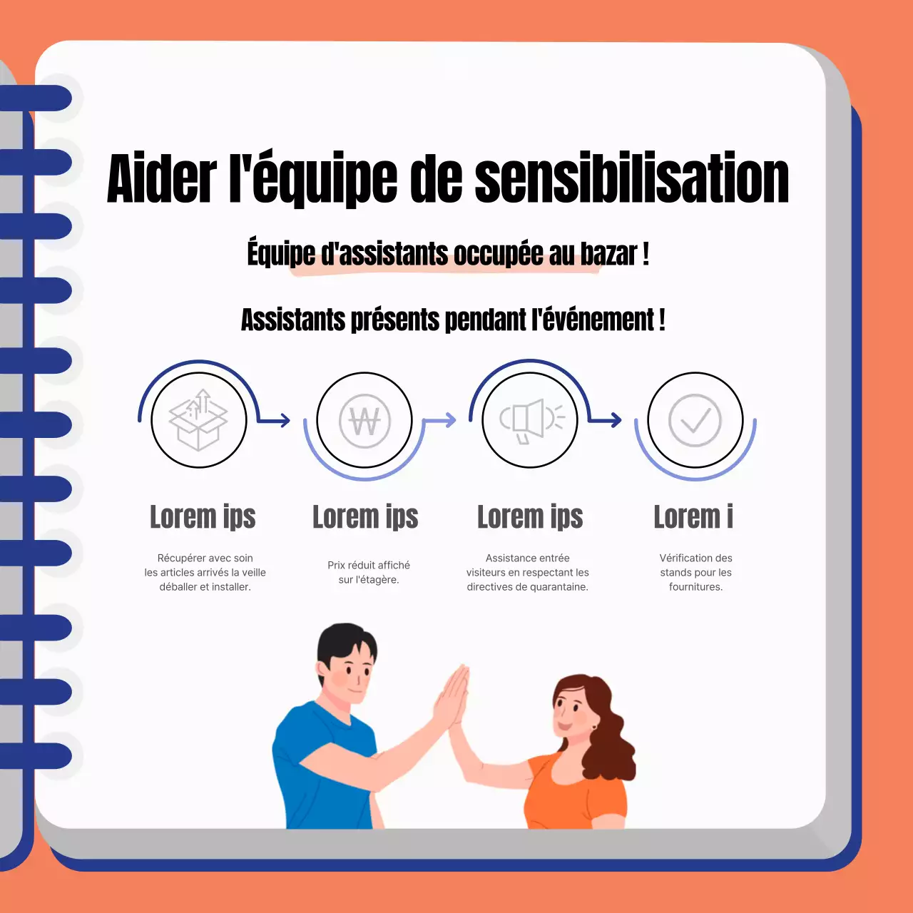 Rapport sur le bazar de l'événement Orange et bleu