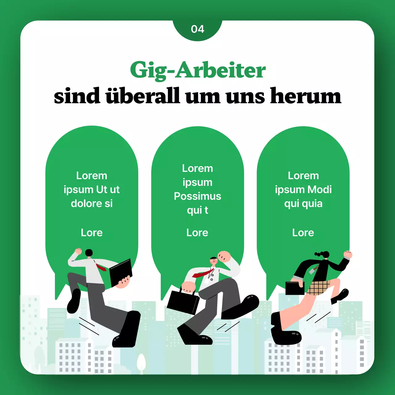 Bewerben Sie Ihre Gigworker-Plattform mit niedlichen grünen Illustrationen