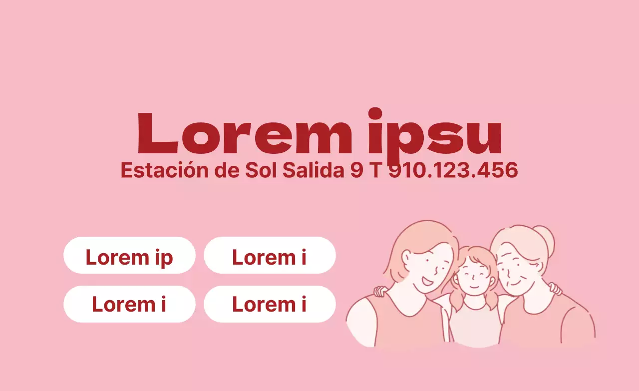 Etiqueta rosa ilustrada de ginecología