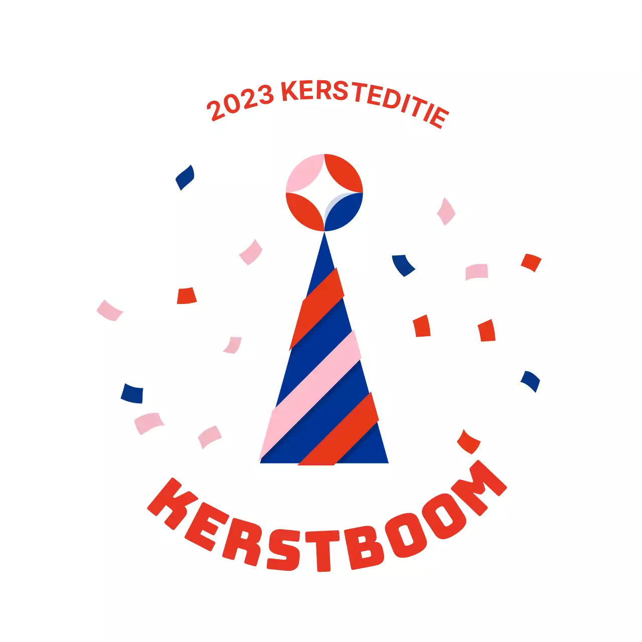 Rood en blauw geïllustreerde kerstverpakkingsetiketten