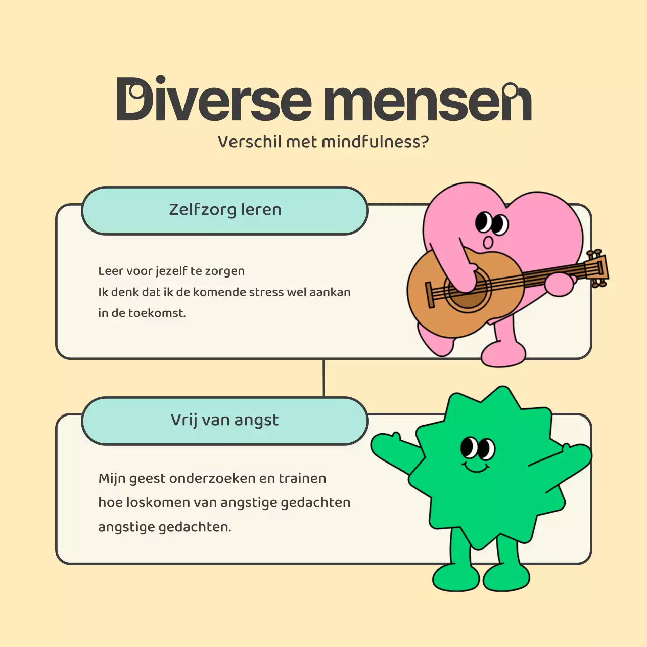 Schattig geel en groen psychologisch adviescentrum