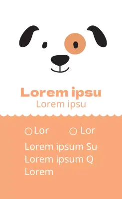 Etichetta veterinaria con cornice ondulata arancione