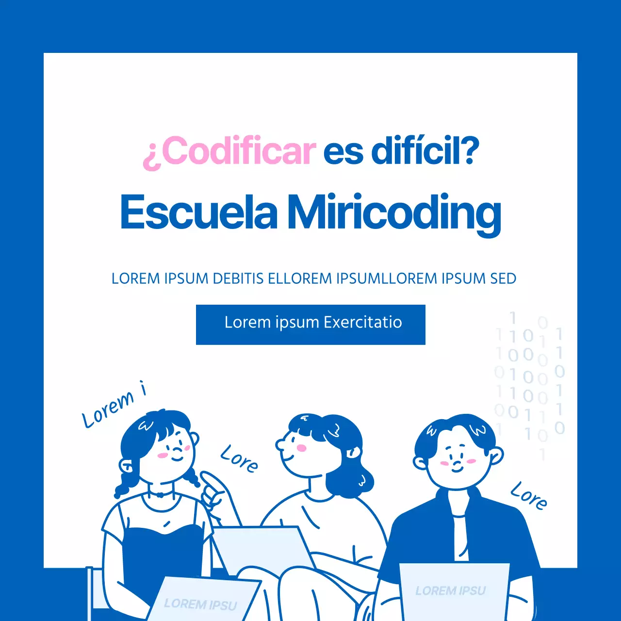 Tarjeta del Día del Programador diseño de noticias en azul y rosa