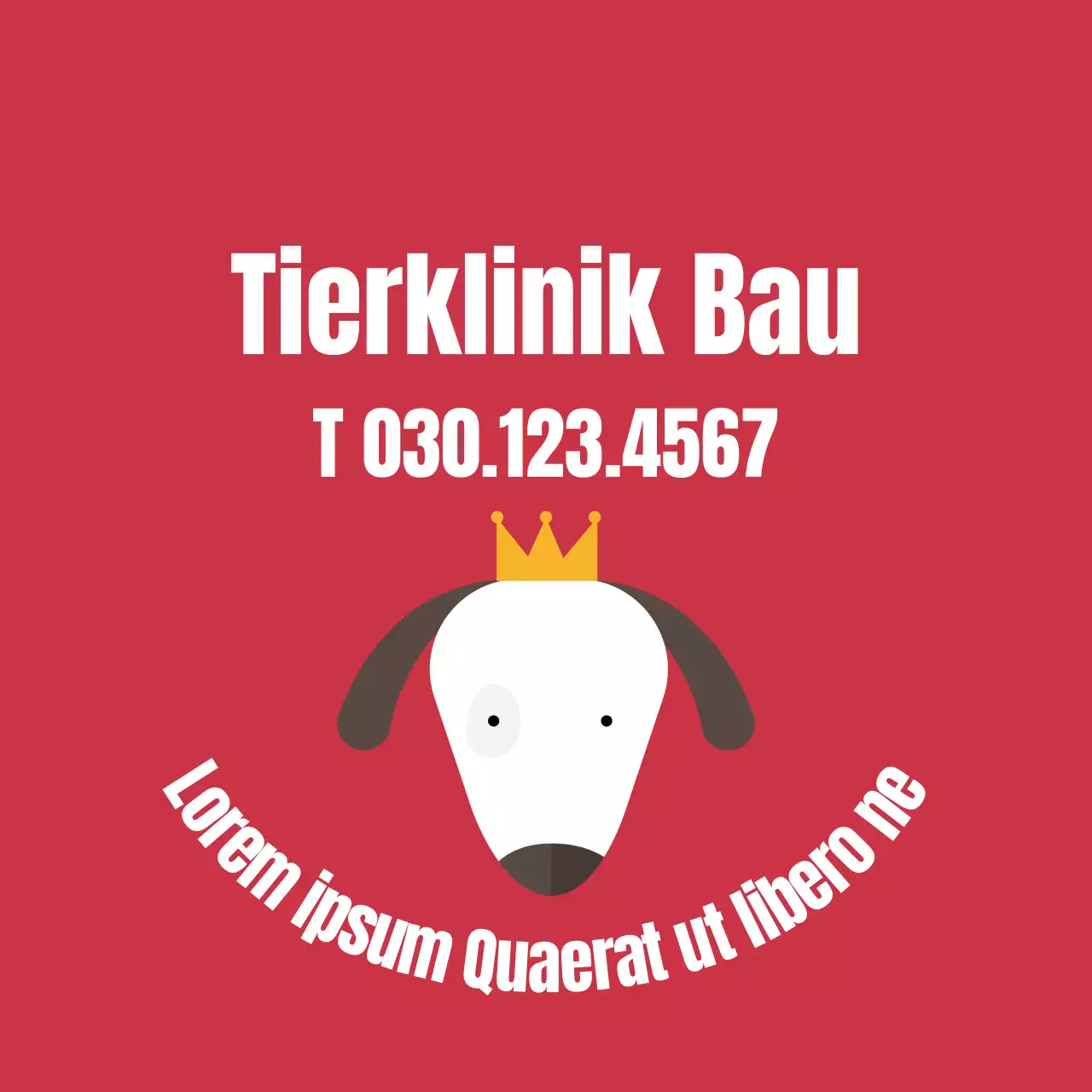 Rote einfache Illustration Tierarzt-Etikett