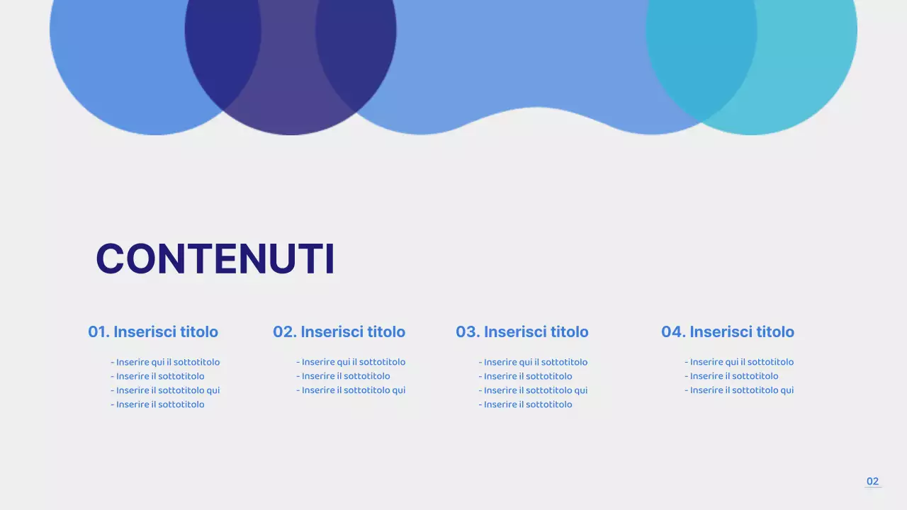 Modello di presentazione blu e grigio